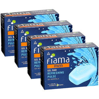                       Fiama Men Gel Bar Refreshing Pulse 125gm Pack Of 4                                              