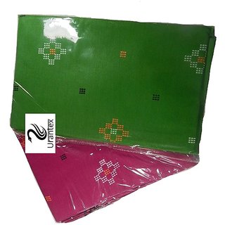                       Urantex  Cotton Towel (Pink and Green)                                              