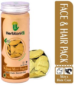 HerbtoniQ 100 Natural Multani Mitti Powder (Fullers Earth/Calcium Bentonite Clay) For Face Pack And Hair Pack