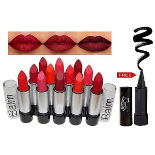                       Swipa beauty for girls  women (Matte Lipsticks set of 12-J113 with free kajal) SDL210069                                              