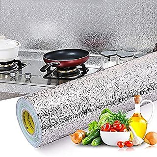 K Kudos Kitchen Oil Proof Waterproof Sticker Aluminum Foil Kitchen Stove Cabinet Stickers Self Adhesive Wallpapers DIY W