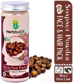 HerbtoniQ 100 Natural Reetha Fruit Powder (Soapnut/sapindus Mukorossi) For Hair Pack (150g)