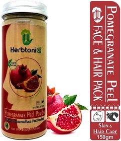 HerbtoniQ 100 Natural Organic Pomegranate Peel Powder (Punica granatum/Anar Peel Powder) 150g For Face Pack, Hair Pack