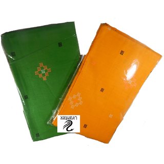                       Urantex  Cotton Towel Gamucha/Gamocha/Gamchha/Gamcha (Orange and Green)                                              