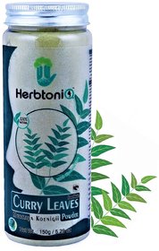 HerbtoniQ 100 Natural Curry Leaves Powder For Hair Treatment Pack (Murraya koenigii) 150g
