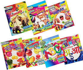 John Smith's Kids Learning Book Bundle - Set of 7 (Fruits, Vegetables, Human Body Parts, Animals, Alphabets and Hindi)