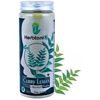 HerbtoniQ 100 Natural Curry Leaves Powder For Hair Treatment Pack (Murraya koenigii) 150g