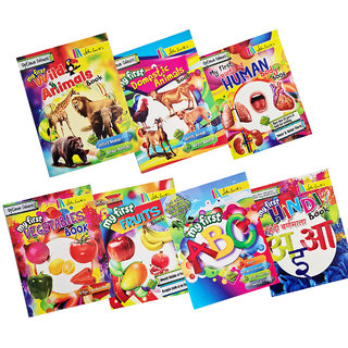 John Smith's Kids Learning Book Bundle - Set of 7 (Fruits, Vegetables, Human Body Parts, Animals, Alphabets and Hindi)