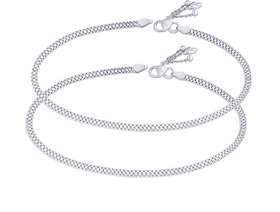 Flexible Sterling Silver Anklets-ANK091