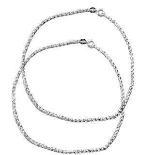 Rope Chain Sterling Silver Anklets-ANK009