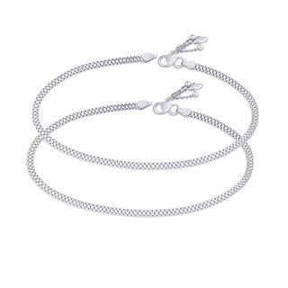 Flexible Sterling Silver Anklets-ANK091