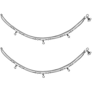                       Two Tone Silver Anklets-ANK097                                              