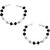 Kids Silver  Black Beads Nazariya Sterling Silver Anklet-ANKK007