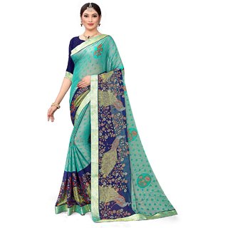                       Saree Chiffon Brasso latest designe with peacock weaved new collection for women fashion 2022                                              