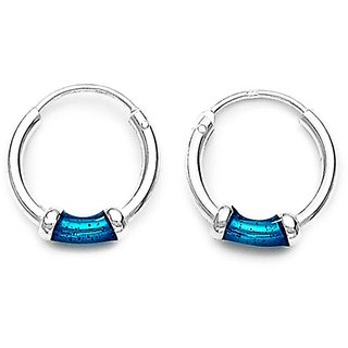                       Hoops Silver Blue Earrings-ER013                                              