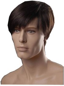 Shaear Hairs Real Human Hair Wig Skin Monofilament Toupee For Men, 10x7 Inches, Black And Brown, Pack Of 1