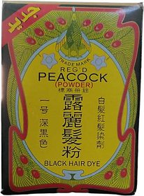 Peacock Black Hair Dye Powder , Black