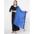 Get Wrapped Blue Polyester Self Design Scarf with Jacquard and Tasselled Border