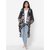 Get Wrapped Black Printed Kimono with fancy Pom Pom for Women