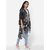 Get Wrapped Black Printed Kimono with fancy Pom Pom for Women