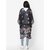 Get Wrapped Black Printed Kimono with fancy Pom Pom for Women