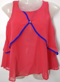 Latest Party wear Hot Pink Crop Top for Girls