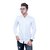 ALMORA White Regular Fit Solid Casual Shirt for Men