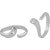Open Zircon Silver Toe Rings-TR364