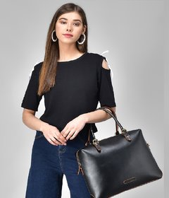 Raabta Black Cold Shoulder With Knots