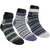 Zikoba Men 3 Pair Cotton Striped Ankle Socks (Grey,Blue,Green)-S1535