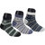 Zikoba Men 3 Pair Cotton Striped Ankle Socks (Grey,Blue,Green)-S1535