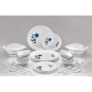                       Arni Plastic Exclusive and Microwave Safe, Platic Printed Round Dinner Set of 38 Pieces                                              