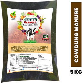 UNIGROW Cow Dung Manure (5kgs pack) - Cow manure organic fertilizer to enhance the soil fertility