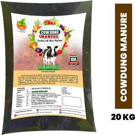 UNIGROW Cow Dung Manure (20kgs pack) - Cow manure organic fertilizer to enhance the soil fertility