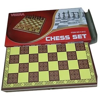                       Kartik Chess Wooden Handcrafted Folding Chess Set  (10 Inches)                                              