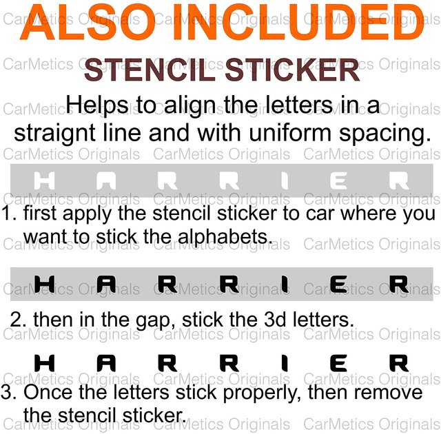 Buy Carmetics Black Monster 3D Letters Logo Bonnet Stickers For