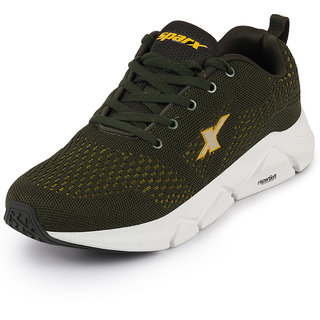 Buy Sparx Men s Olive Yellow Sports Lace Up Running Shoes Online
