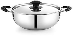 pnb kitchenmate RomanoCrok29.5 Kadhai 26 cm with Lid (Stainless Steel, Non-stick, Induction Bottom)