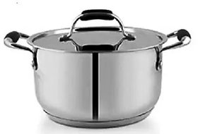 PNB Kitchenmate Stew Pan 21.5 cm diameter with Lid (Stainless Steel, Non-stick, Induction Bottom)