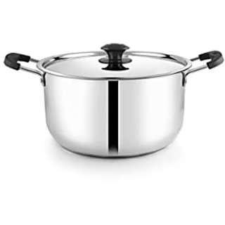 pnb kitchenmate ROMANO STEWPAN-5.5 ltr Stew Pan 25.5 cm diameter with Lid (Stainless Steel, Non-stick, Induction Bottom)