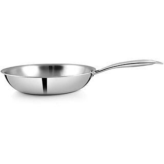 pnb kitchenmate TRIPLY FRY PAN-20Cms-1.0Ltr Fry Pan 20 cm diameter (Stainless Steel, Non-stick, Induction Bottom)