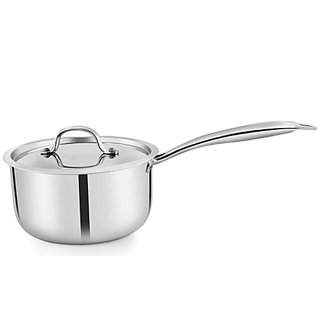 PNB Kitchenmate Sauce Pan 20 cm diameter with Lid (Stainless Steel, Non-stick, Induction Bottom)