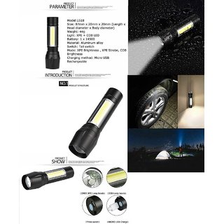 Martand 3in1 Water-resistant Emergency  LED Torch Light USB Charge Zoomable LED Torch