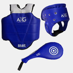 AXG New Goal Taekwondo Equipment Kit (Pad, Chest Guard  Head Guard) For MMA Kick Boxing And Other Martial Arts