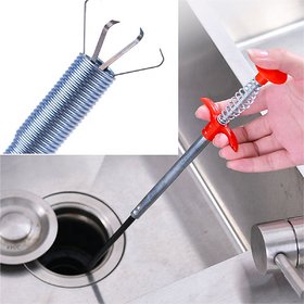 PRODUCTMINE Drain Pipe Cleaning Spring Stick, Hair Catching Drain Pipe Cleaning Wire, Sink Cleaning Stick Sewer Tool