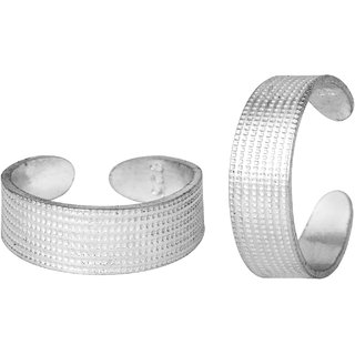                       Plain Engraved Silver Toe Ring-TRRD003                                              