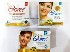 Goree Whitening Beauty Cream + Goree Day and Night Cream + Goree Soap (1+1+1)