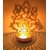 ARHAM Golden Metal Decorative Shadow Divine Lord Ganesha Ganpatiji and Laxmi Ji Tealight Candle Holder