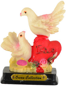 KESAR ZEMS Capodimonte Statue Of LOVE BIRDS DOVE FIGURINE - F (5 X 4 X 7 CM) Multicolor