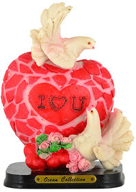 KESAR ZEMS Capodimonte Statue Of LOVE BIRDS DOVE FIGURINE - G (9 X 6 X 13 CM) Multicolor